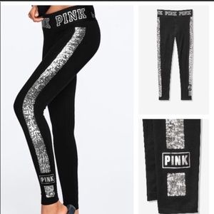 VS Pink BLING Cotton Logo Leggings